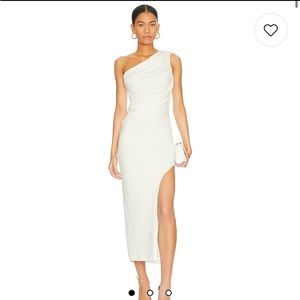 Revolve Rosalie Midi Dress in Orchid White - by Bardot